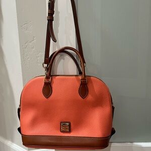 Dooney & Bourke Coral and Chestnut Satchel